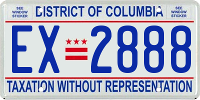 DC license plate EX2888
