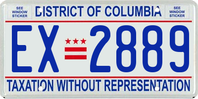 DC license plate EX2889