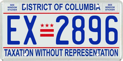 DC license plate EX2896