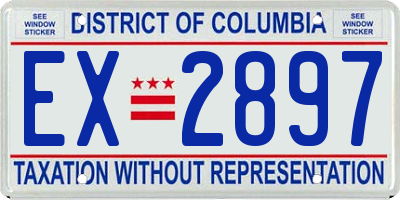 DC license plate EX2897