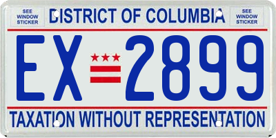 DC license plate EX2899