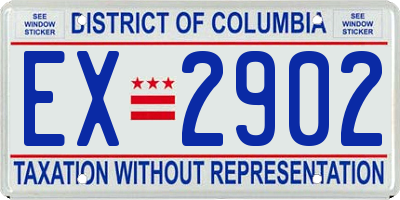 DC license plate EX2902