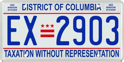 DC license plate EX2903