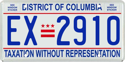 DC license plate EX2910