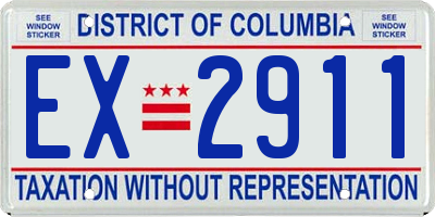 DC license plate EX2911