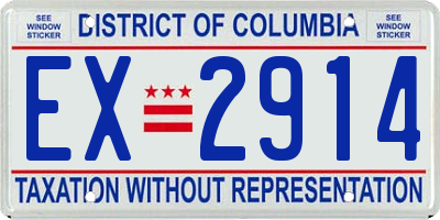 DC license plate EX2914