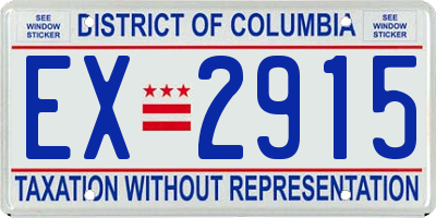 DC license plate EX2915