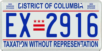 DC license plate EX2916