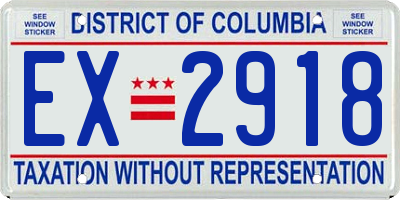 DC license plate EX2918