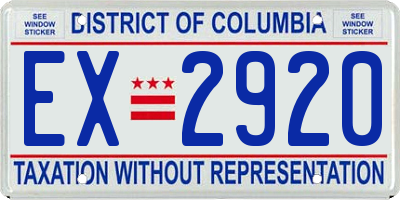 DC license plate EX2920