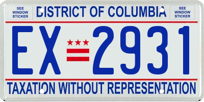 DC license plate EX2931