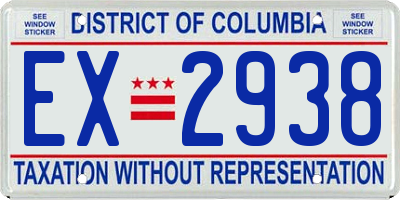 DC license plate EX2938