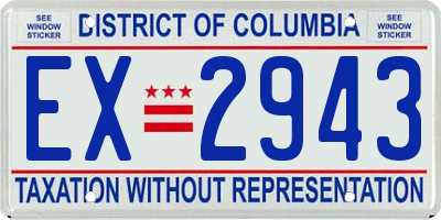 DC license plate EX2943