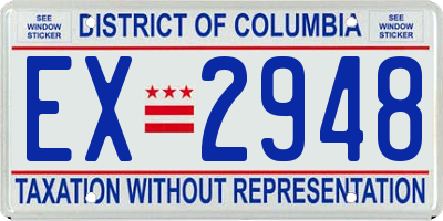 DC license plate EX2948