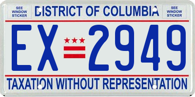DC license plate EX2949