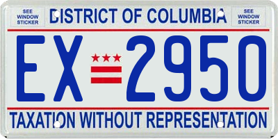 DC license plate EX2950
