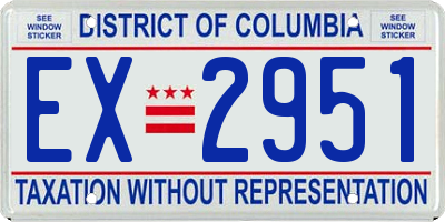 DC license plate EX2951