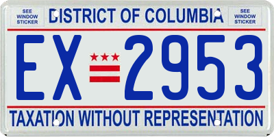 DC license plate EX2953