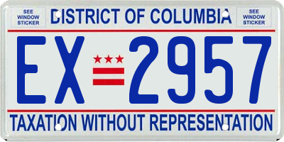 DC license plate EX2957