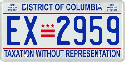 DC license plate EX2959