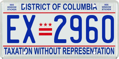 DC license plate EX2960