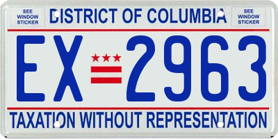 DC license plate EX2963