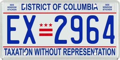 DC license plate EX2964
