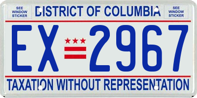 DC license plate EX2967