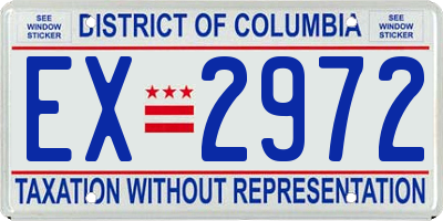 DC license plate EX2972