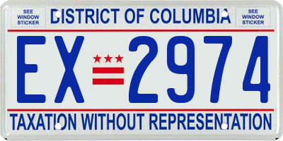 DC license plate EX2974