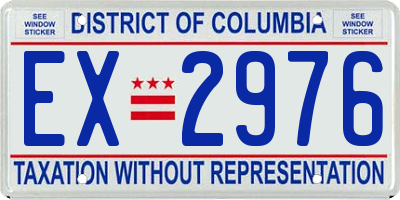 DC license plate EX2976