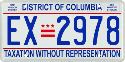 DC license plate EX2978