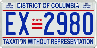DC license plate EX2980