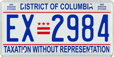 DC license plate EX2984