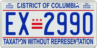 DC license plate EX2990