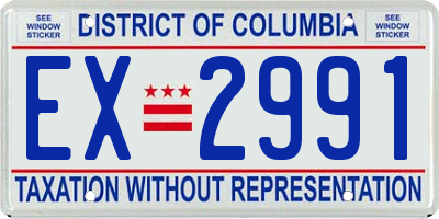 DC license plate EX2991