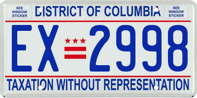 DC license plate EX2998