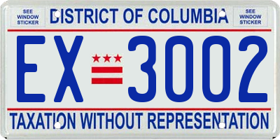 DC license plate EX3002