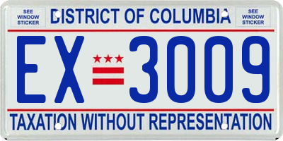 DC license plate EX3009