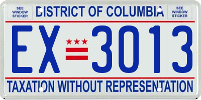 DC license plate EX3013