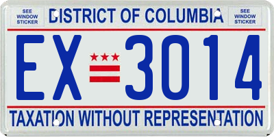 DC license plate EX3014