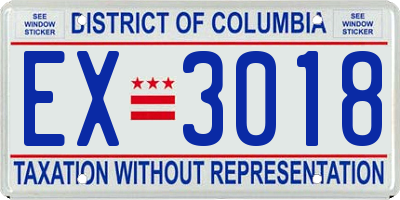 DC license plate EX3018