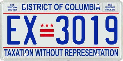 DC license plate EX3019