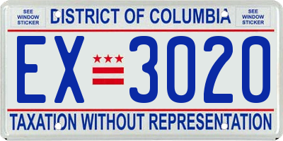 DC license plate EX3020
