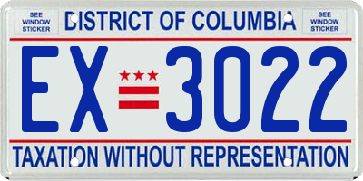 DC license plate EX3022