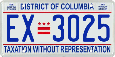 DC license plate EX3025