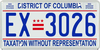DC license plate EX3026