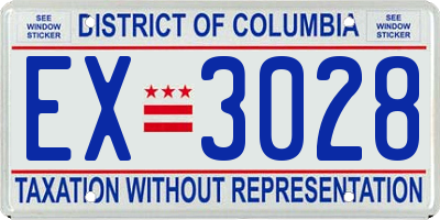 DC license plate EX3028