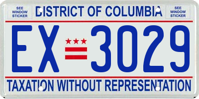 DC license plate EX3029