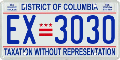 DC license plate EX3030